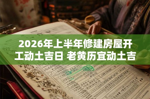 2026年上半年修建房屋开工动土吉日 老黄历宜动土吉日