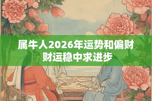 属牛人2026年运势和偏财 财运稳中求进步