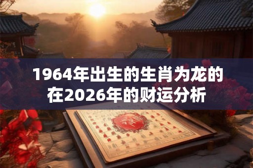 1964年出生的生肖为龙的在2026年的财运分析