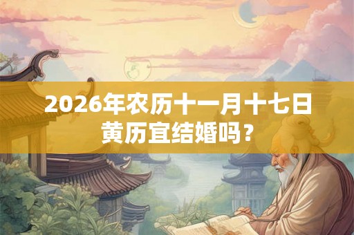 2026年农历十一月十七日黄历宜结婚吗? 2026年农历十一月十七日黄历宜结婚吗?