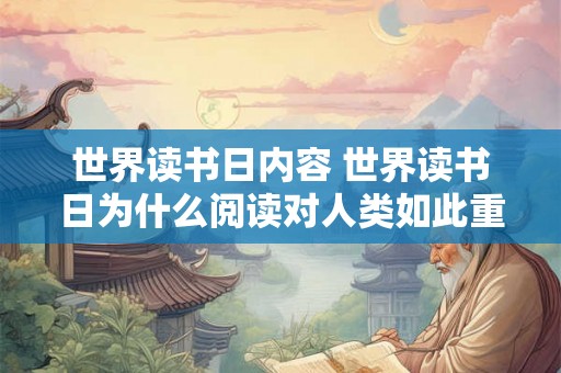 世界读书日内容 世界读书日为什么阅读对人类如此重要 世界读书日内容 世界读书日为什么阅读对人类如此重要