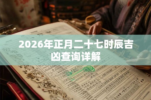 2026年正月二十七时辰吉凶查询详解