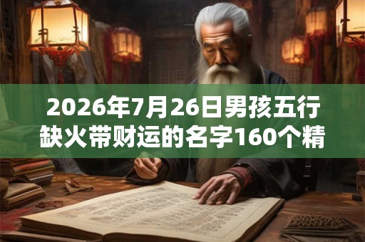 2026年7月26日男孩五行缺火带财运的名字160个精选 2026年7月26日男孩五行缺火带财运的名字160个精选