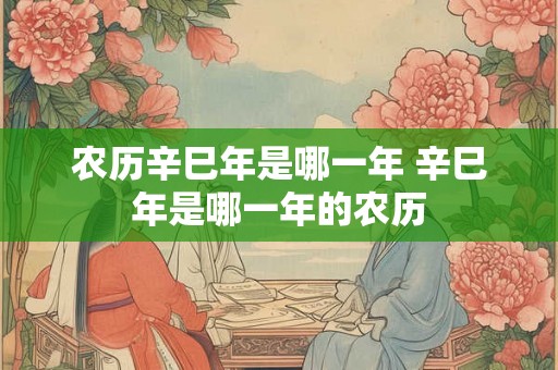 农历辛巳年是哪一年 辛巳年是哪一年的农历