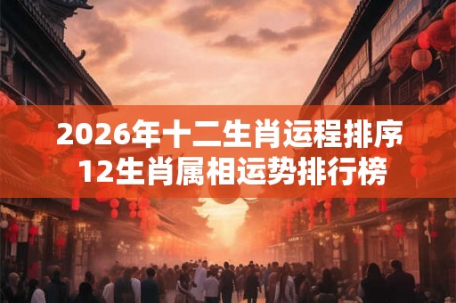 2026年十二生肖运程排序 12生肖属相运势排行榜