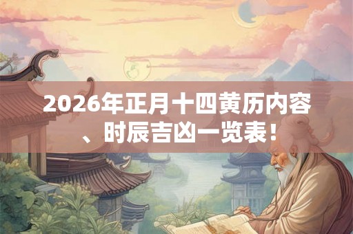 2026年正月十四黄历内容、时辰吉凶一览表！