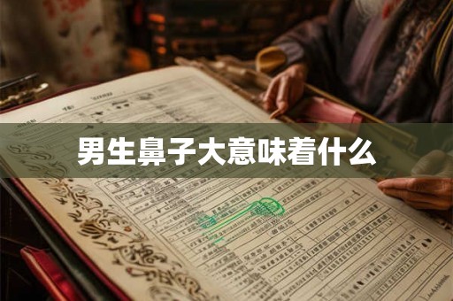 男生鼻子大意味着什么