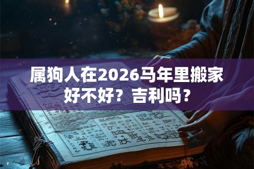 属狗人在2026马年里搬家好不好？吉利吗？