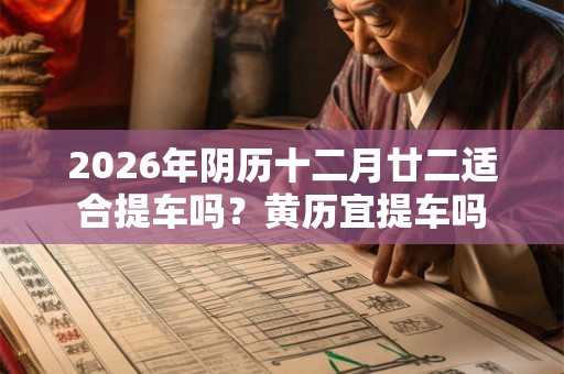 2026年阴历十二月廿二适合提车吗？黄历宜提车吗