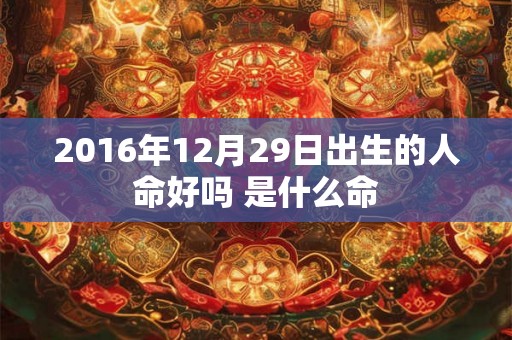 2016年12月29日出生的人命好吗 是什么命 2016年12月29日出生的人命好吗 是什么命