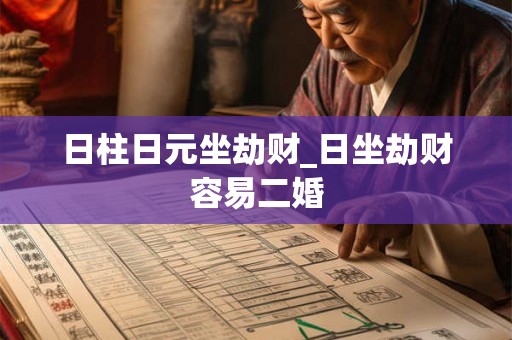 日柱日元坐劫财_日坐劫财容易二婚