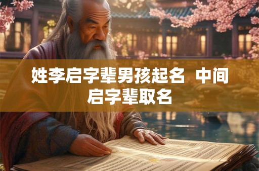 姓李启字辈男孩起名  中间启字辈取名