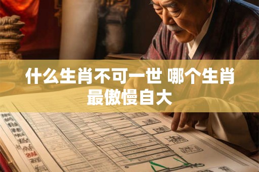 什么生肖不可一世 哪个生肖最傲慢自大