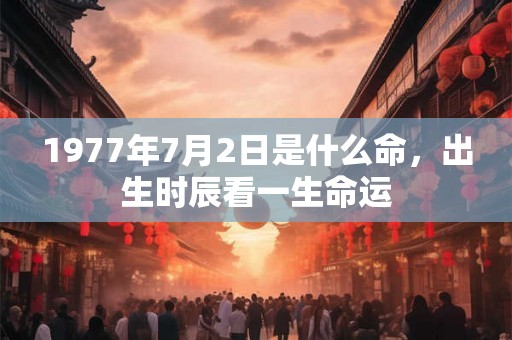 1977年7月2日是什么命，出生时辰看一生命运