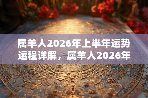 属羊人2026年上半年运势运程详解，属羊人2026年每月运势