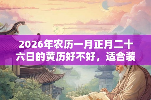 2026年农历一月正月二十六日的黄历好不好，适合装修动土吗？