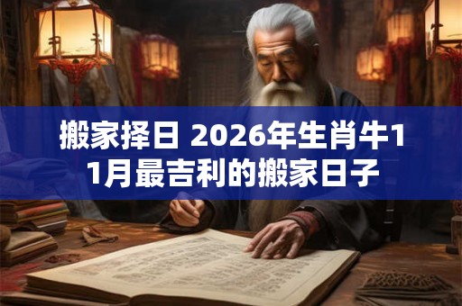 搬家择日 2026年生肖牛11月最吉利的搬家日子