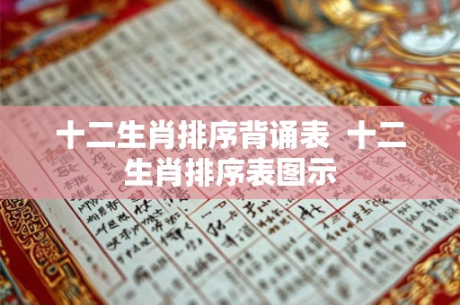 十二生肖排序背诵表 十二生肖排序表图示 十二生肖排序背诵表 十二生肖排序表图示