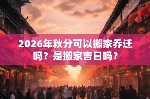 2026年秋分可以搬家乔迁吗？是搬家吉日吗？