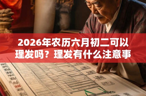 2026年农历六月初二可以理发吗？理发有什么注意事项？