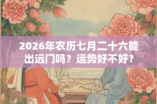 2026年农历七月二十六能出远门吗？运势好不好？