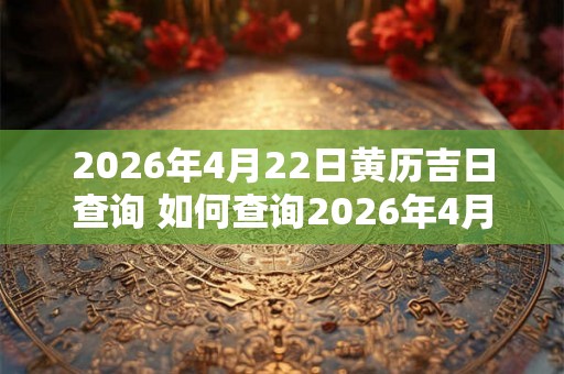 2026年4月22日黄历吉日查询 如何查询2026年4月22日黄历吉日