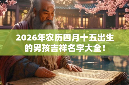 2026年农历四月十五出生的男孩吉祥名字大全！