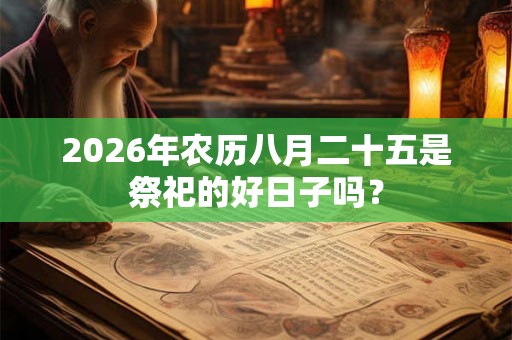 2026年农历八月二十五是祭祀的好日子吗？
