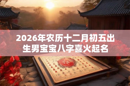 2026年农历十二月初五出生男宝宝八字喜火起名