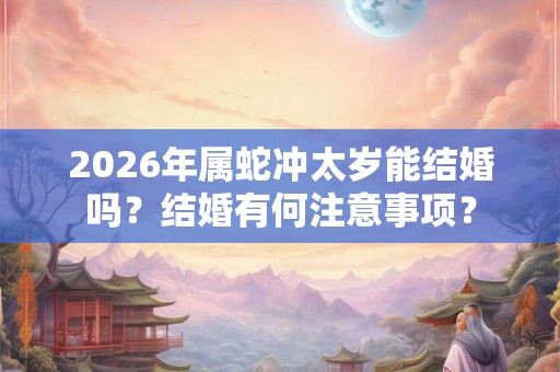 2026年属蛇冲太岁能结婚吗？结婚有何注意事项？