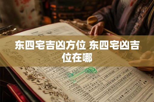 东四宅吉凶方位 东四宅凶吉位在哪 东四宅吉凶方位 东四宅凶吉位在哪