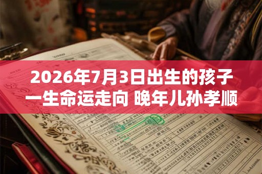 2026年7月3日出生的孩子一生命运走向 晚年儿孙孝顺物质无忧