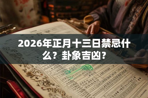 2026年正月十三日禁忌什么？卦象吉凶？