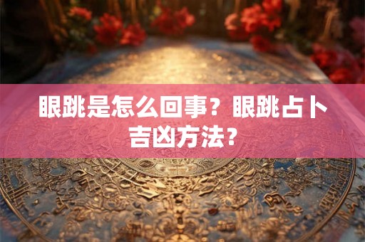 眼跳是怎么回事?眼跳占卜吉凶方法? 眼跳是怎么回事?眼跳占卜吉凶方法?