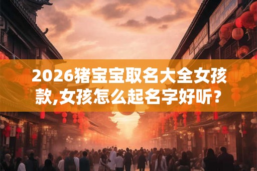2026猪宝宝取名大全女孩款,女孩怎么起名字好听？