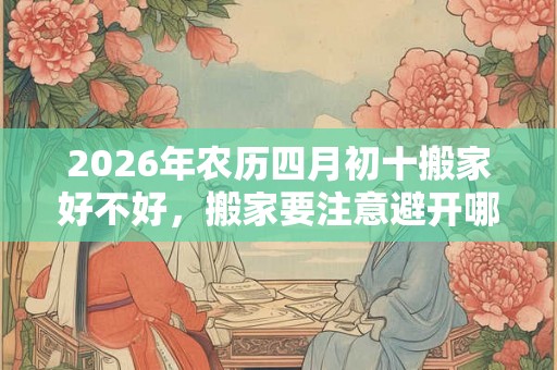 2026年农历四月初十搬家好不好，搬家要注意避开哪些日子？