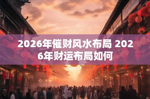2026年催财风水布局 2026年财运布局如何