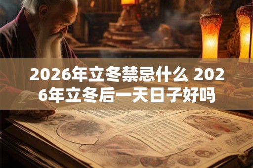 2026年立冬禁忌什么 2026年立冬后一天日子好吗