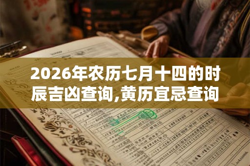 2026年农历七月十四的时辰吉凶查询,黄历宜忌查询