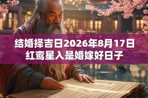 结婚择吉日2026年8月17日红鸾星入是婚嫁好日子
