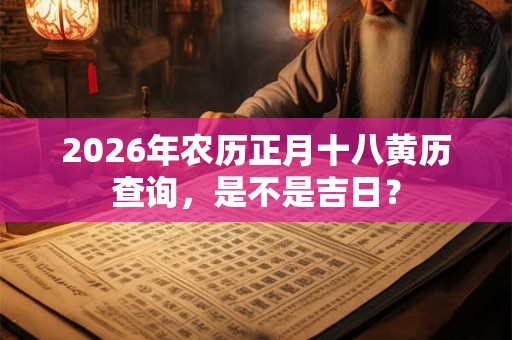 2026年农历正月十八黄历查询，是不是吉日？