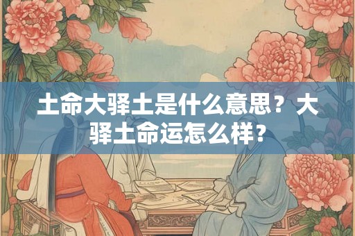 土命大驿土是什么意思？大驿土命运怎么样？