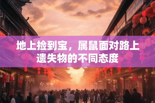 地上捡到宝,属鼠面对路上遗失物的不同态度 地上捡到宝,属鼠面对路上遗失物的不同态度