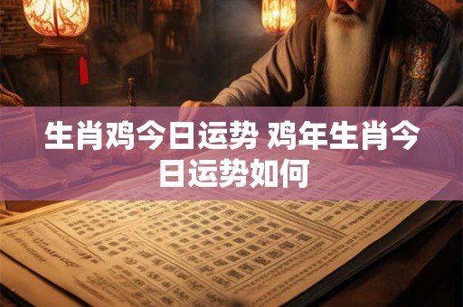 生肖鸡今日运势 鸡年生肖今日运势如何