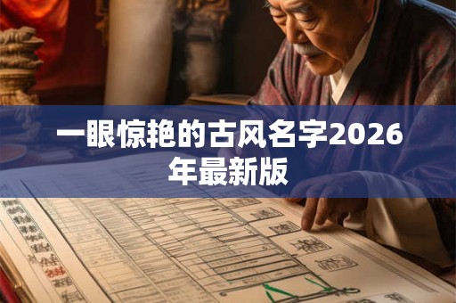 一眼惊艳的古风名字2026年最新版