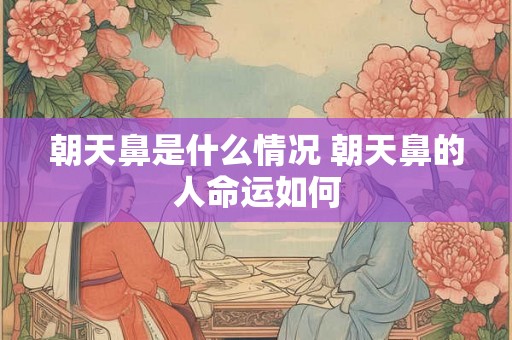 朝天鼻是什么情况 朝天鼻的人命运如何