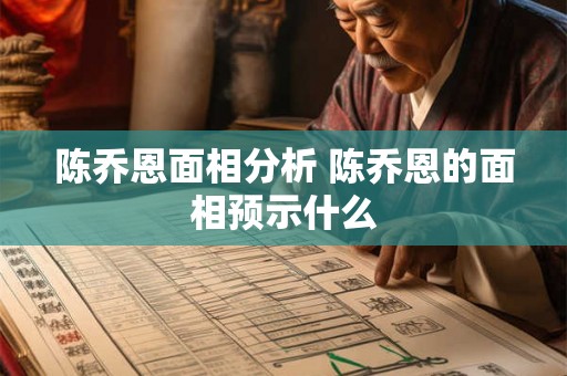 陈乔恩面相分析 陈乔恩的面相预示什么 陈乔恩面相分析 陈乔恩的面相预示什么