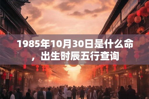 1985年10月30日是什么命,出生时辰五行查询 1985年10月30日是什么命,出生时辰五行查询