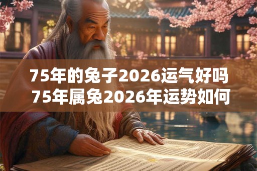 75年的兔子2026运气好吗 75年属兔2026年运势如何
