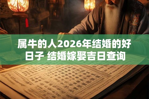 属牛的人2026年结婚的好日子 结婚嫁娶吉日查询
